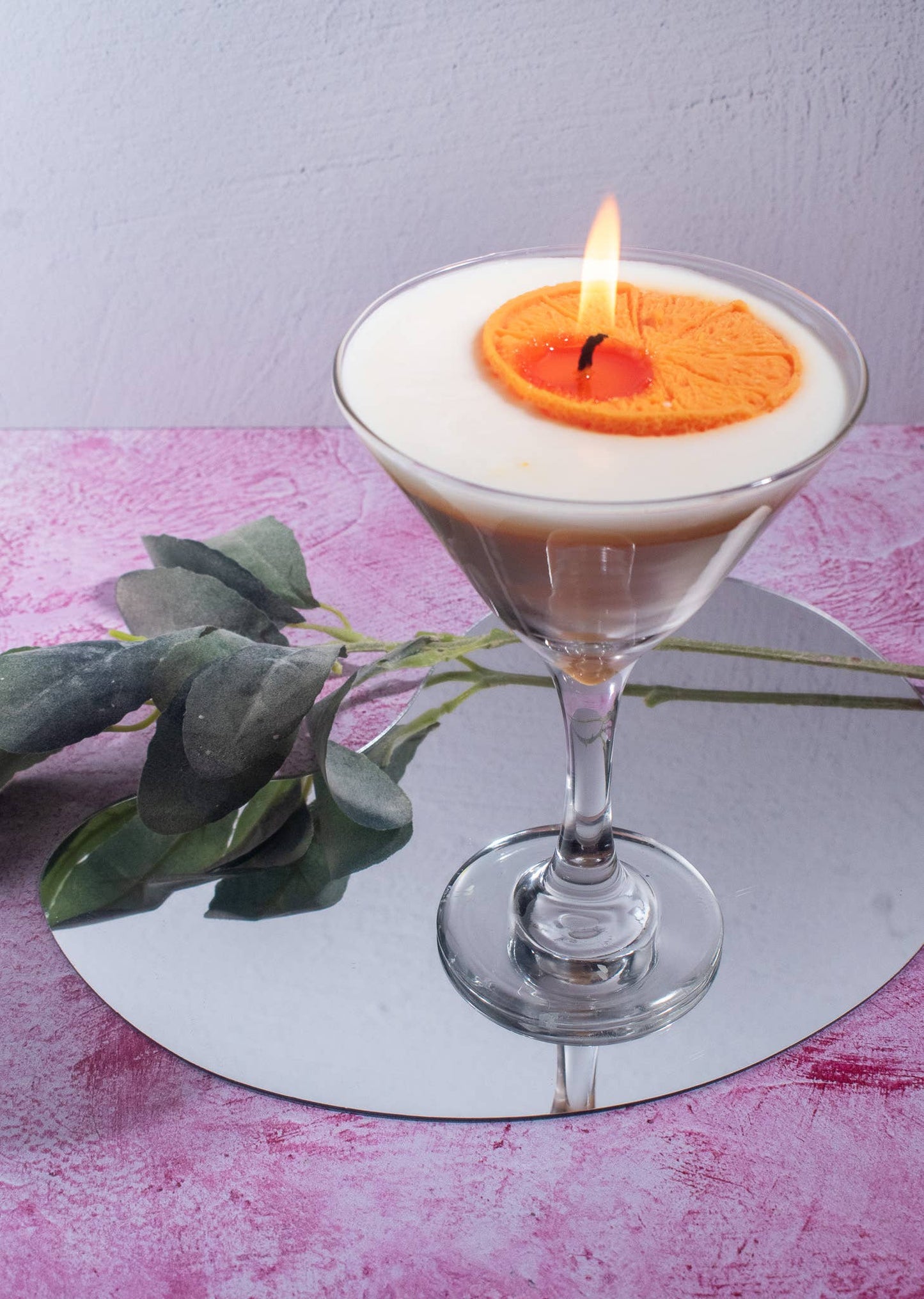 Le Menagerie - Creamsicle Candle - Hand poured soy wax Martini Candle