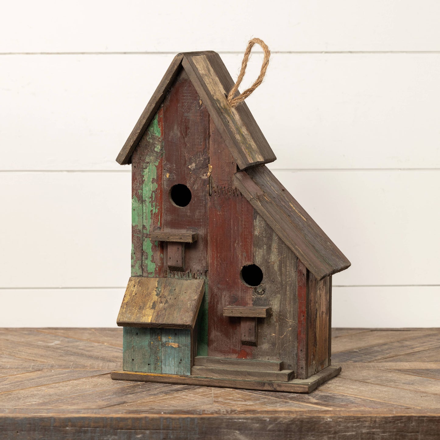 Le Menagerie - BROWN & GREEN TWO ENTRY BIRD HOUSE