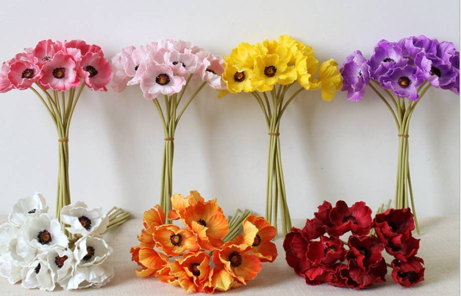 Angel Isabella - 11" Real Touch Poppy-6 stems per bundle