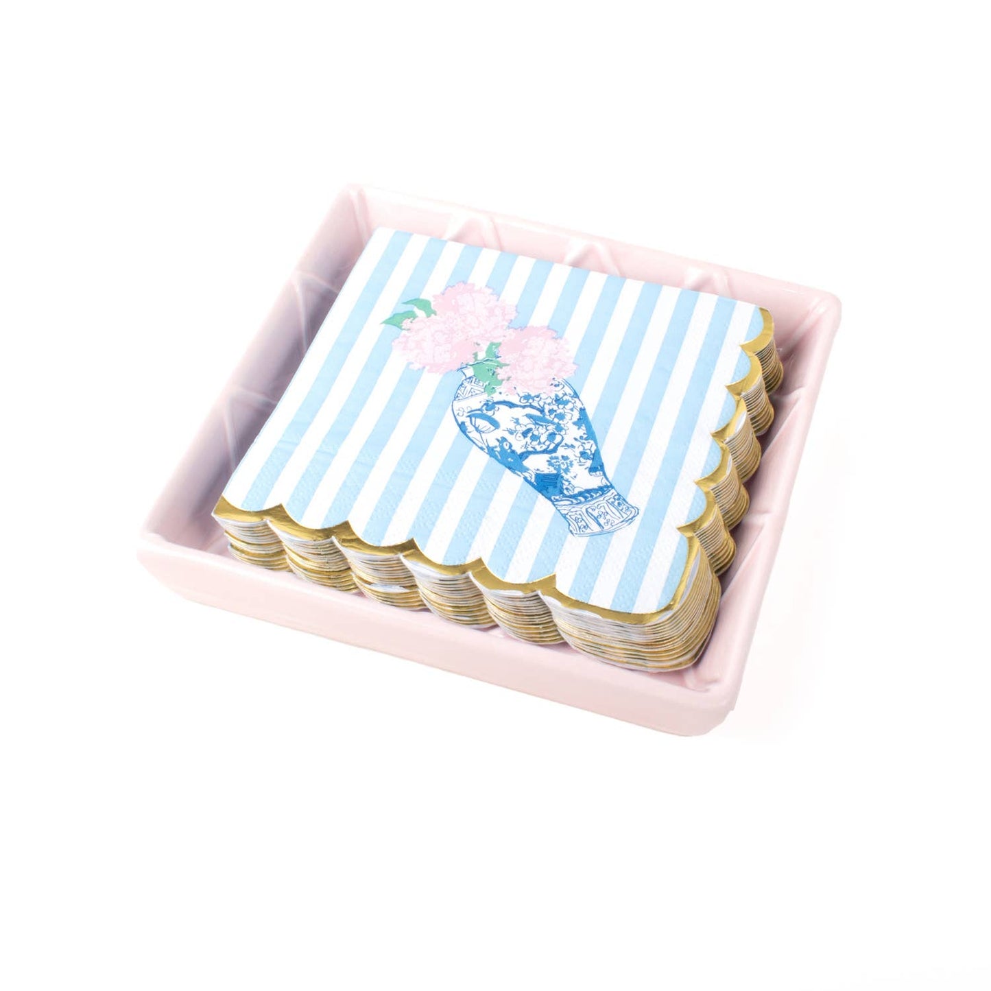 8 Oak Lane - Pink Textured Beverage Napkin Tray