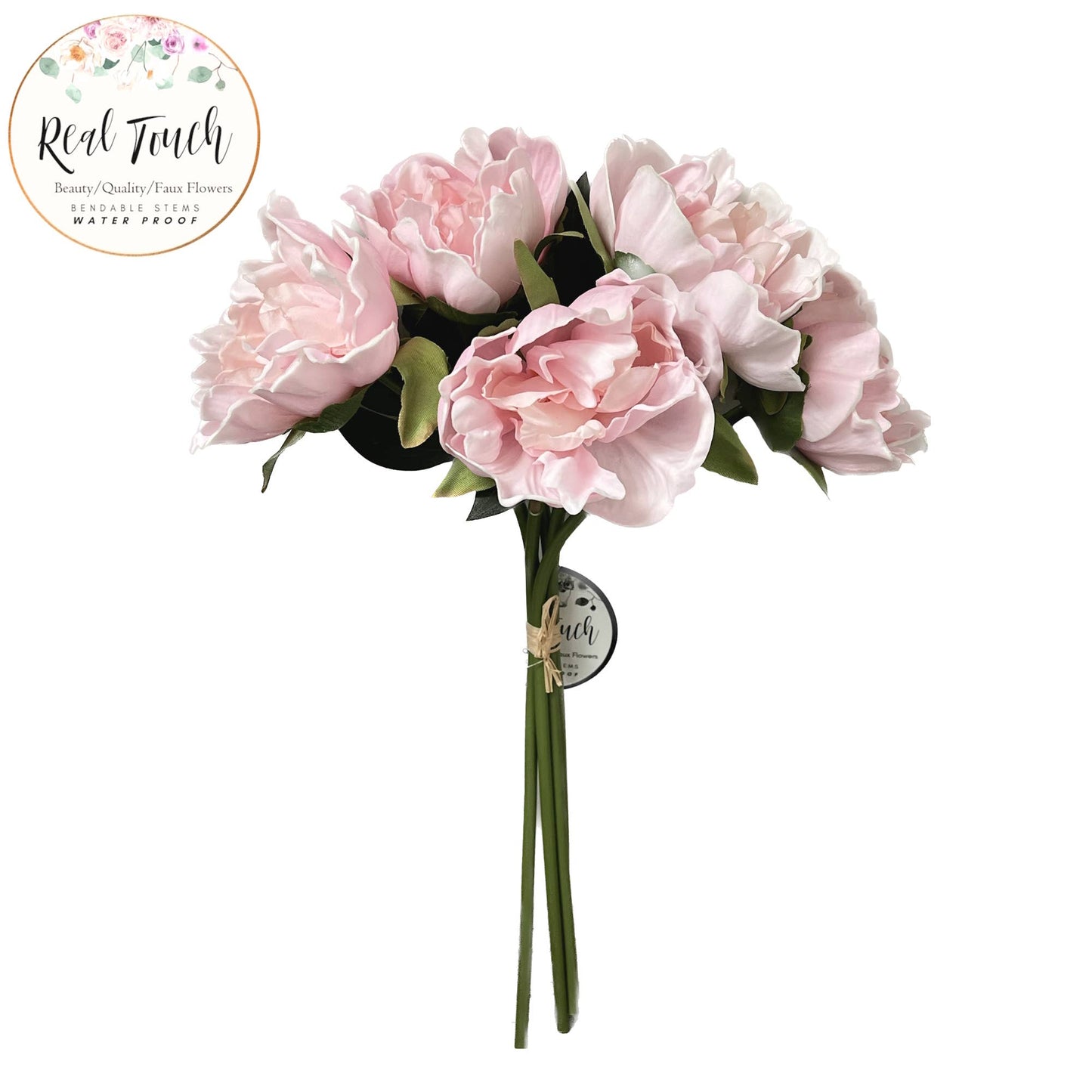 Angel Isabella - 16"-5-stem Bundled-Real Touch Peony Blossom