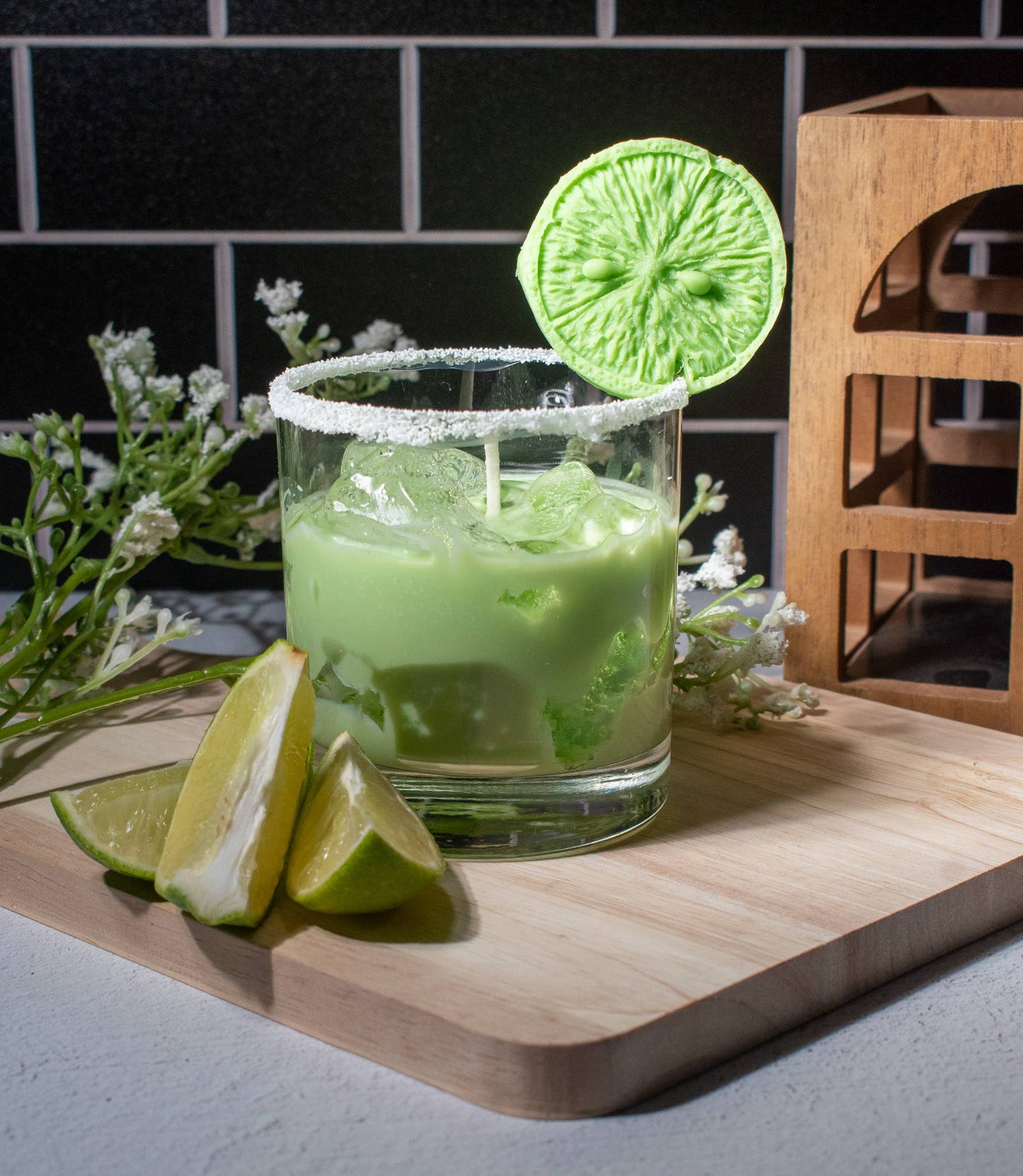 Pink Spruce - Realistic hand poured soy gel wax Margarita Candle