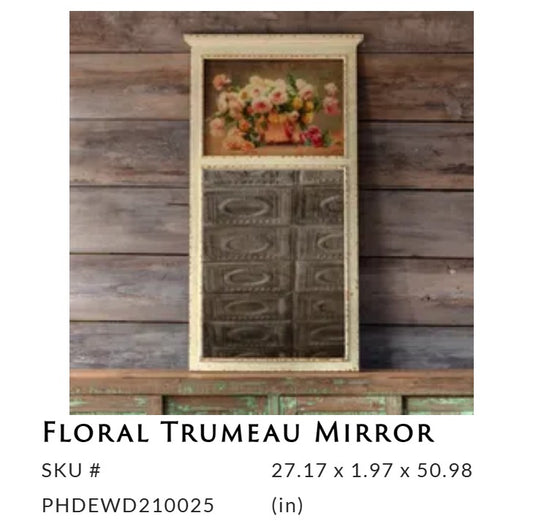 Porch View - Floral Trumeau Mirror