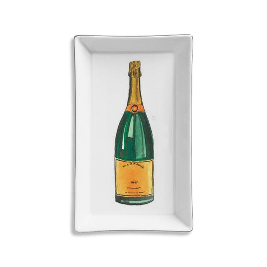 Toss Designs - Ceramic Tray- Champagne Bottle