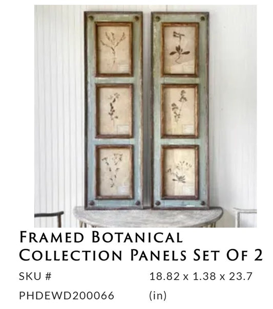 Porch View - Framed Botanical Collection Panels (3 in one)