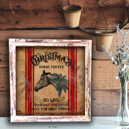 TroubleMaker Trading Company - Christmas Horse Treats - Square Framed Artwork