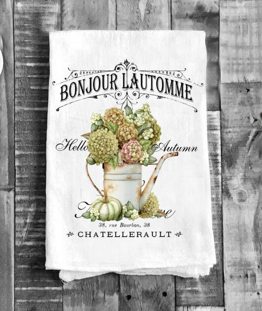 Avery Lane Gifts - Hello Autumn Fall Paris France Cotton Tea Towels Kitchen