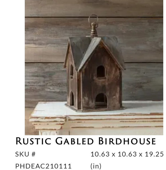Porch View - Rustic Gabled Birdhouse