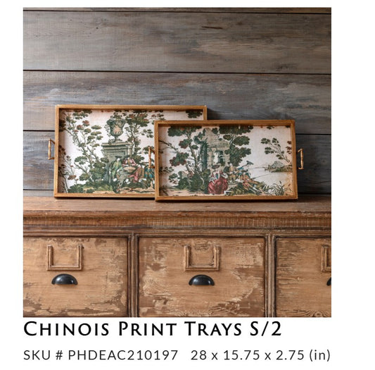 Porch View - Chinois Print Trays (Set of 2)