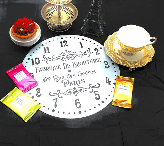 Le Menagerie  - Paris France Inspired Vintage Clock Tea Party Placemat