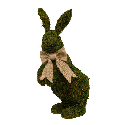 Le Menagerie- Mossy Bunny with Jute Bow Topiary
