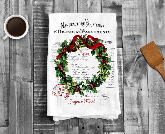 Avery Lane Gifts - Paris Christmas Wreath, Cotton Tea Towels - Copy