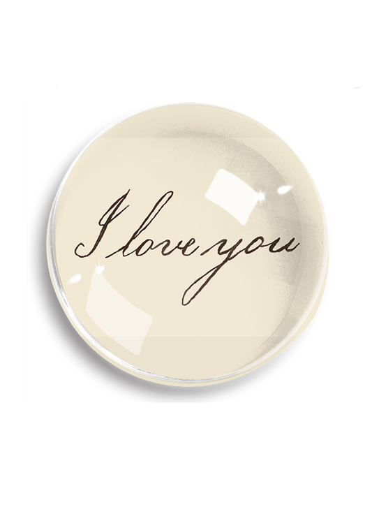 Le Menagerie - I Love Your Script Crystal Dome Paperweight