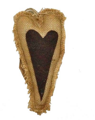 Menagerie - IEI- M7655- Burlap Stitch Primitive heart Ornament-12/144pcs