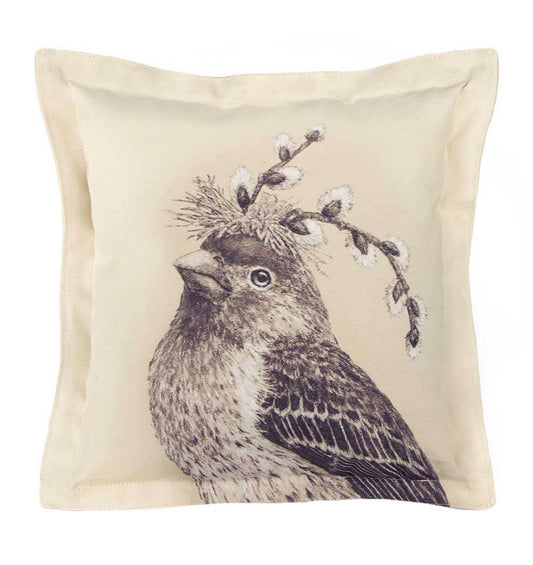 Eric & Christopher - Howard the Housefinch Large Pillow