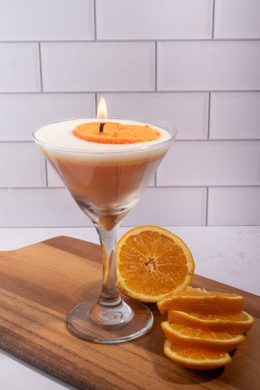 Le Menagerie - Creamsicle Candle - Hand poured soy wax Martini Candle