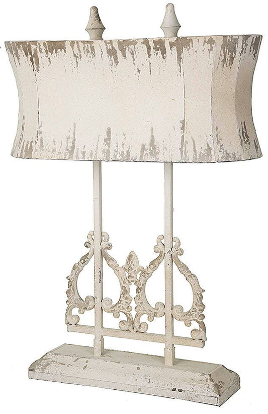 Provence Home - Traditional Metal Accent Desk Lamp in Distressed Cream