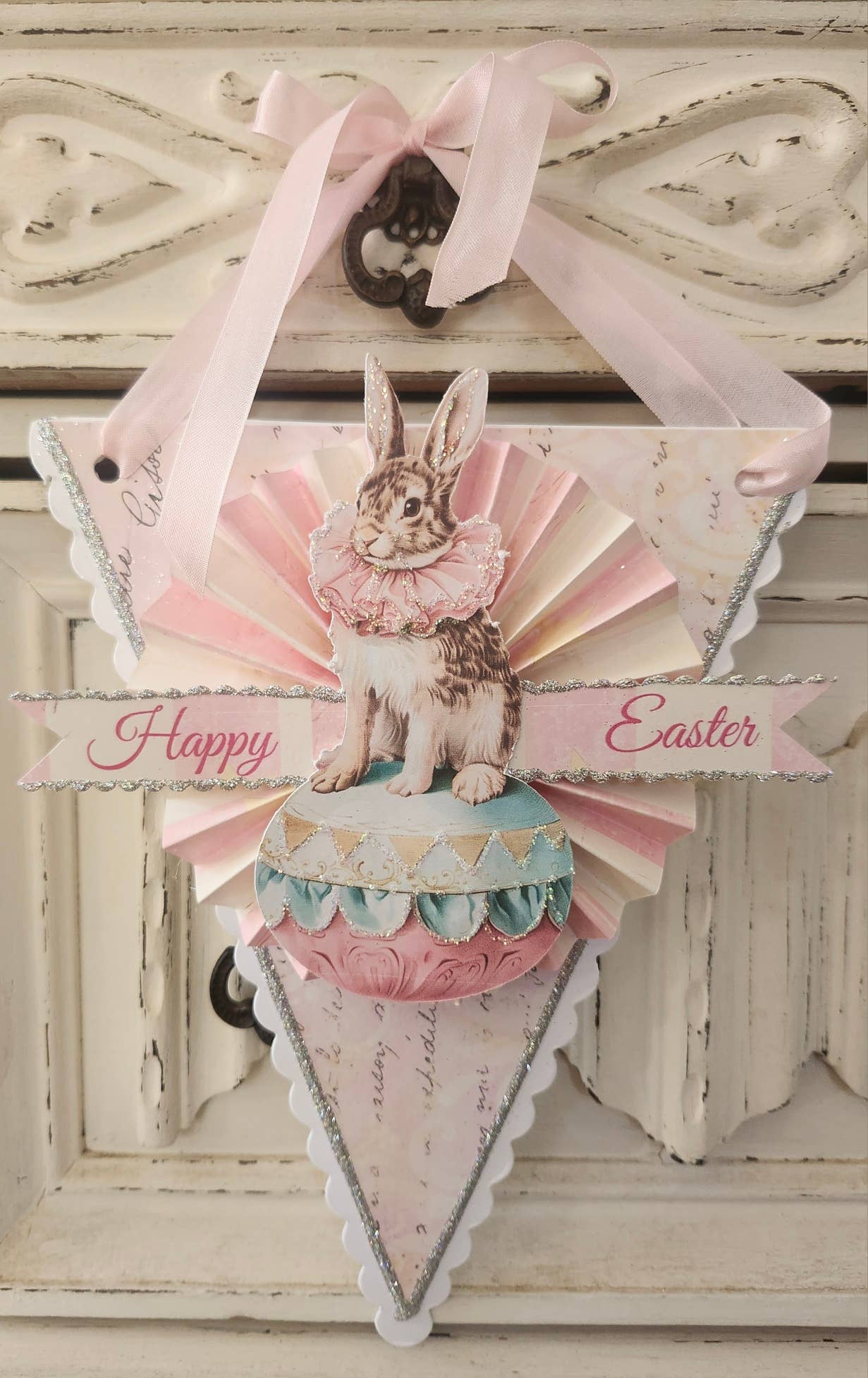 Little Heart Designs - Easter Bunny n Egg Hanging Decoration Happy Easter Glitter
