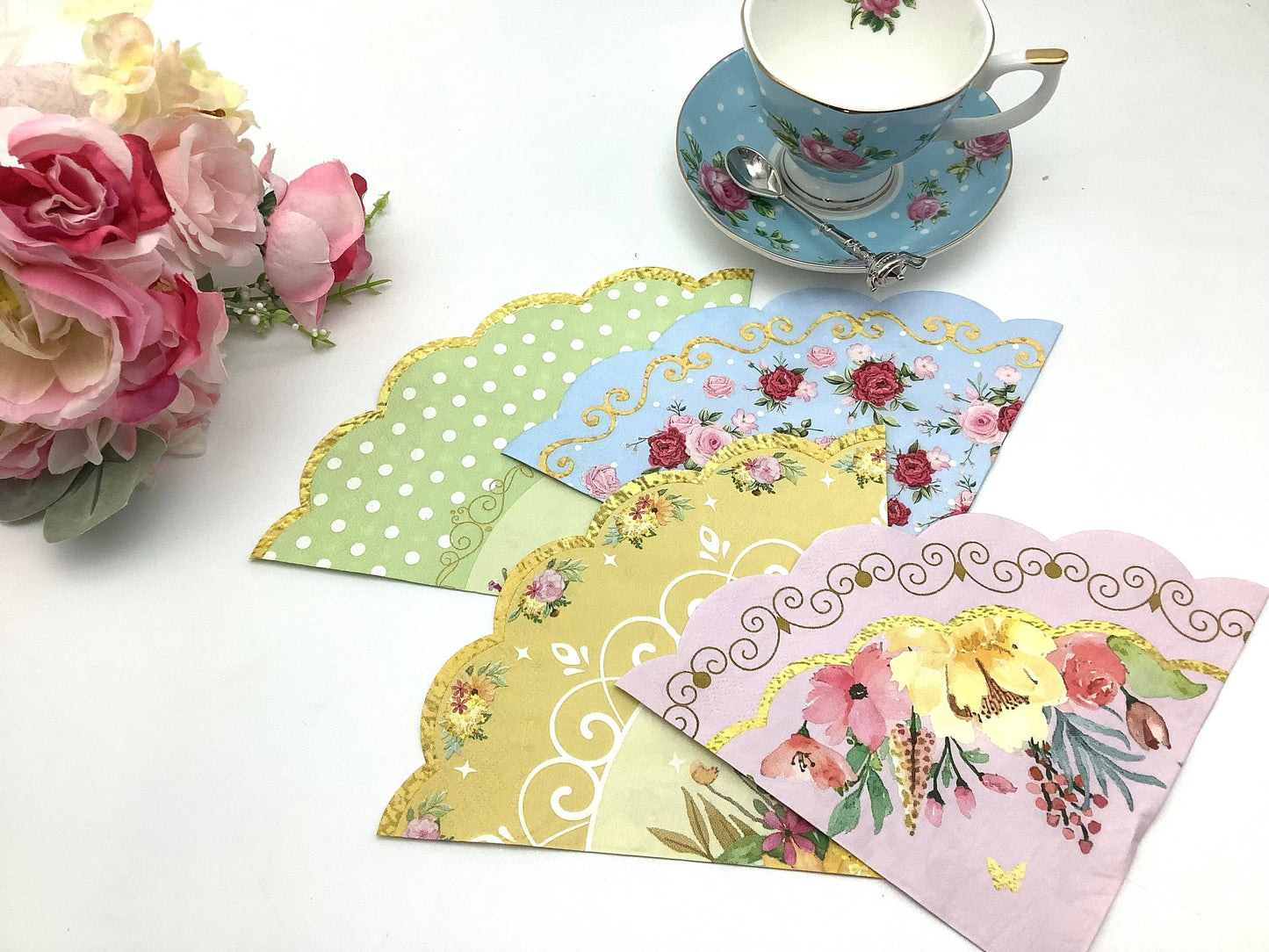 Le Menagerie  - Pretty English Garden Tea Party Paper Napkins Decorations