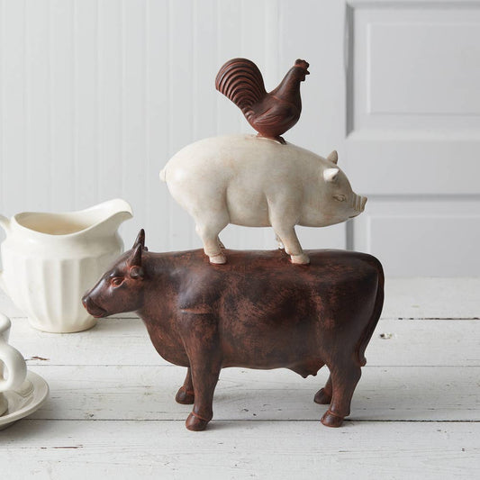 Le Menagerie  - Stacked Animals Ranch Figurine