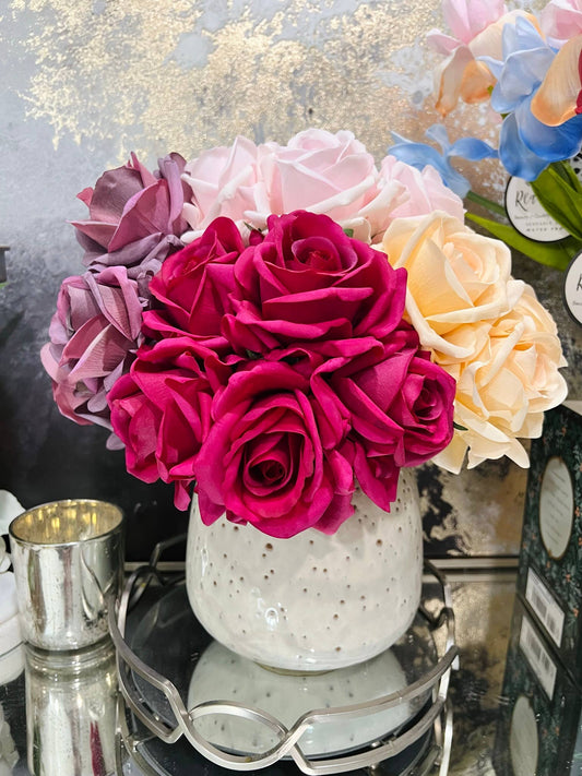 Angel Isabella - Real Touch Pack of 5 Large bloom Rose