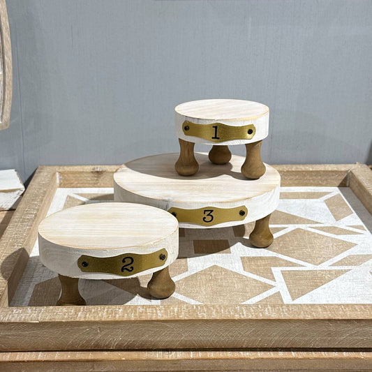 Paris Loft - 3Pcs Round Display Riser, White