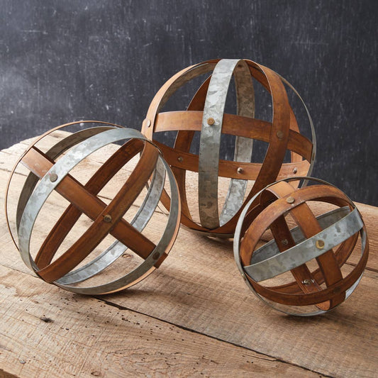 Le Menagerie - Set of Three Decorative Mixed Metal Balls