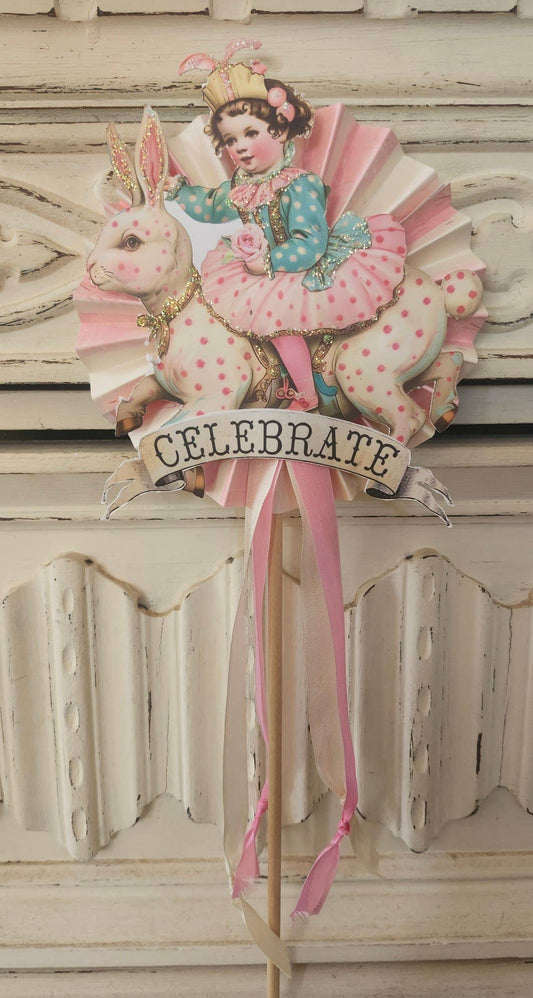 Little Heart Designs - Wand Bunny Ride Celebrate Glitter