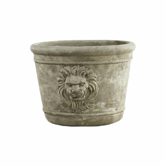 Le Menagerie - Medium Lion Head Cement Planter