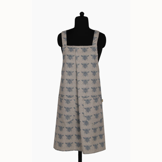 Le Menagerie - Apron Bees Pinafore Blue Haze