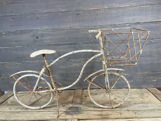 Le Menagerie - Bike Farmhouse Garden Iron Basket Planter-30x8x18 inches-NEW