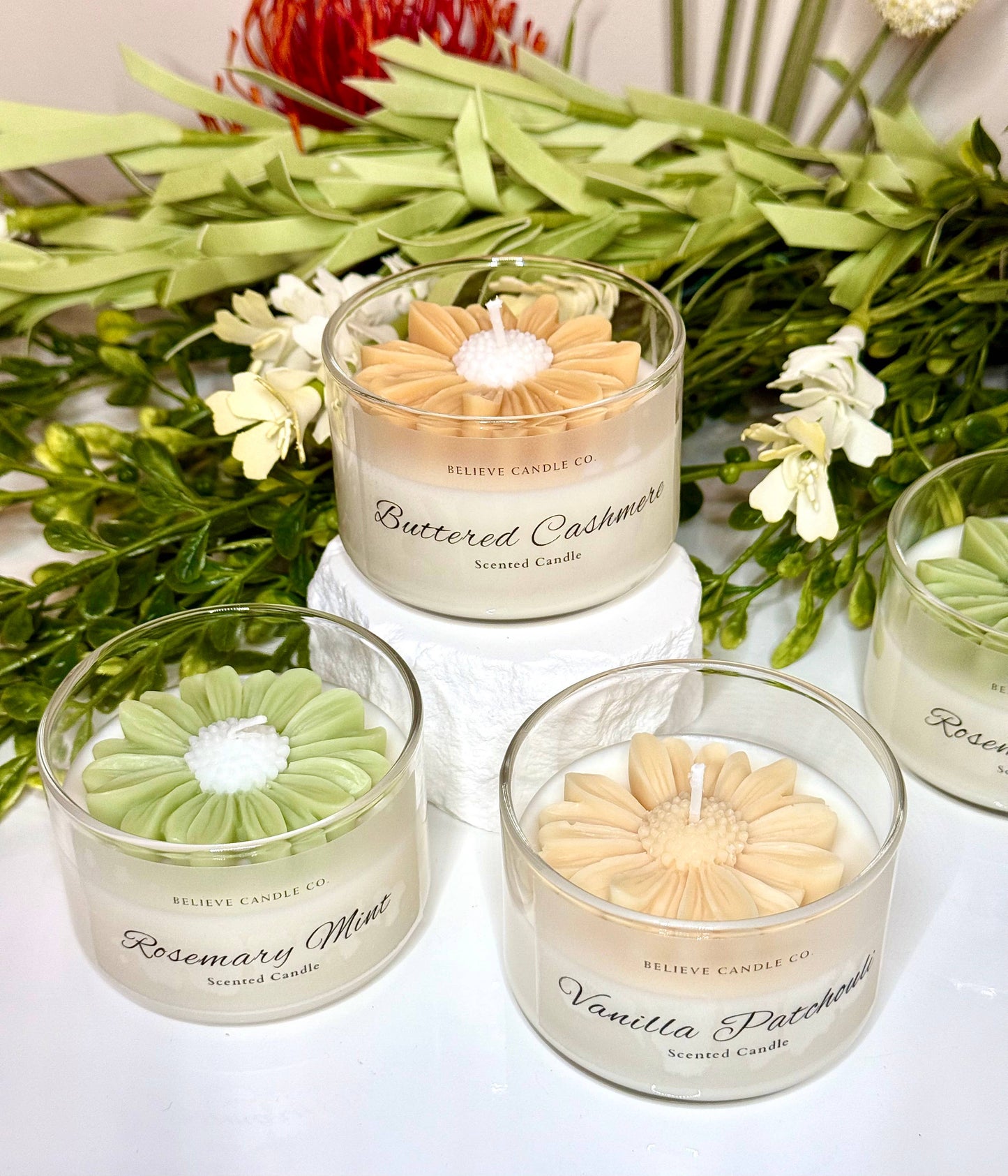 Believe Candle Co. -  Mini Daisy Candle Jar
