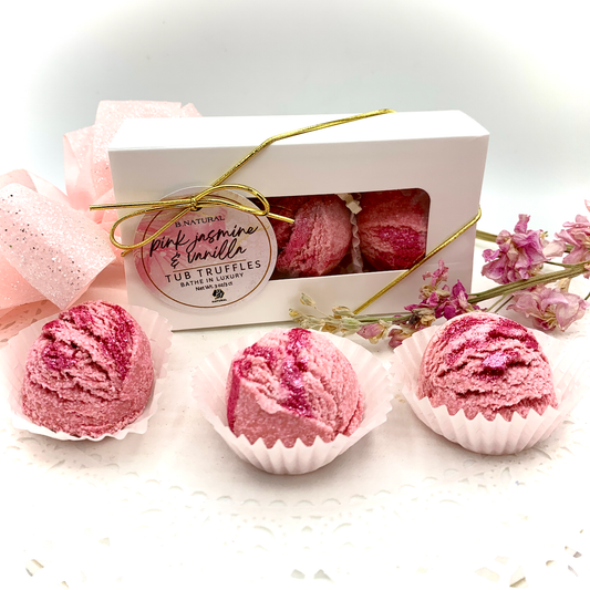 B.NATURAL STORES - Pink Jasmine & Vanilla| Tub Truffles -3CT Gift Box