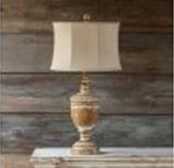 Porch View-Menagerie-White Washed Finial Lamp