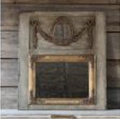 Porch View-Menagerie-Trumeau Mirror with Antique Gold Swag