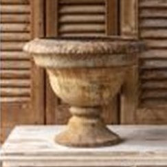 Porch View-Menagerie-Aged Metal Garden Urn