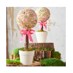 Le Menagerie - Topiary Balls with Pink Ribbon