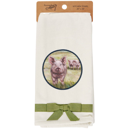 Primitives by Kathy - Pink Pigs Kitchen Towel