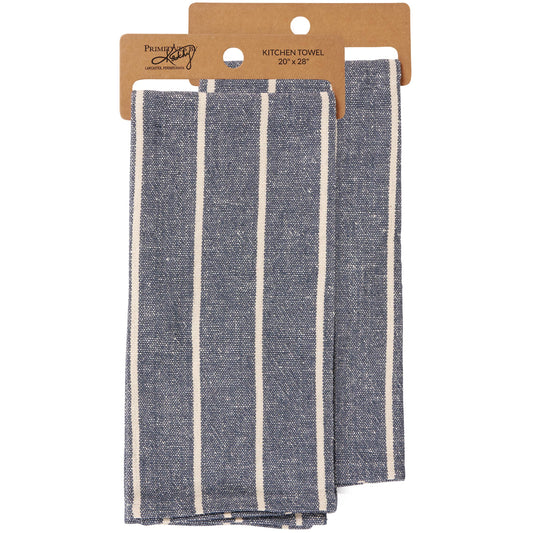 Primitives by Kathy - Blue Cream Stripe Kitchen Towel