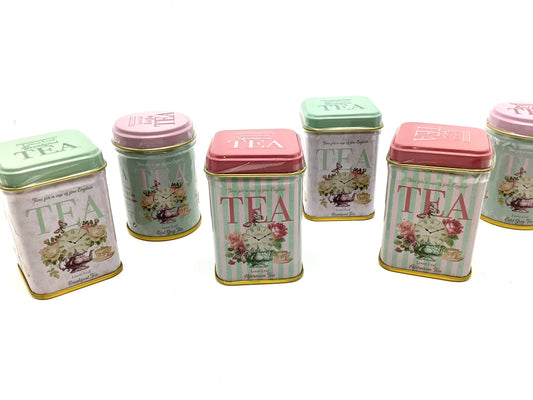Le Menagerie  - Vintage Flower Market Assortment of Tin Tea Container
