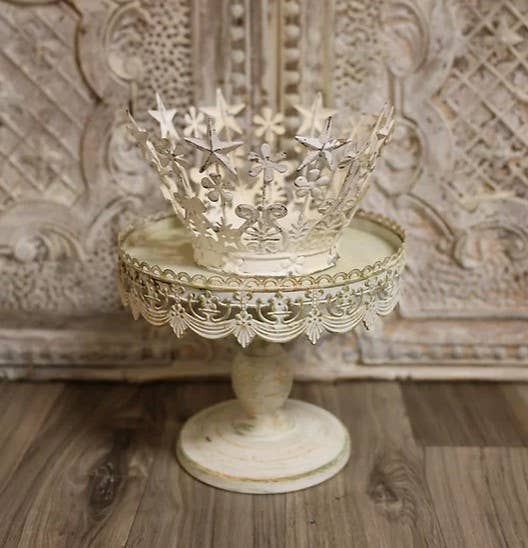 Le Menagerie - French Goddess Crown in White Wash Finish