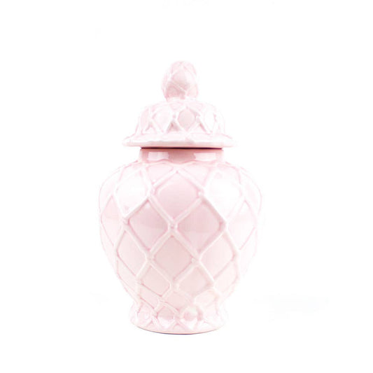 8 Oak Lane - Pink Textured Ginger Jar - Large