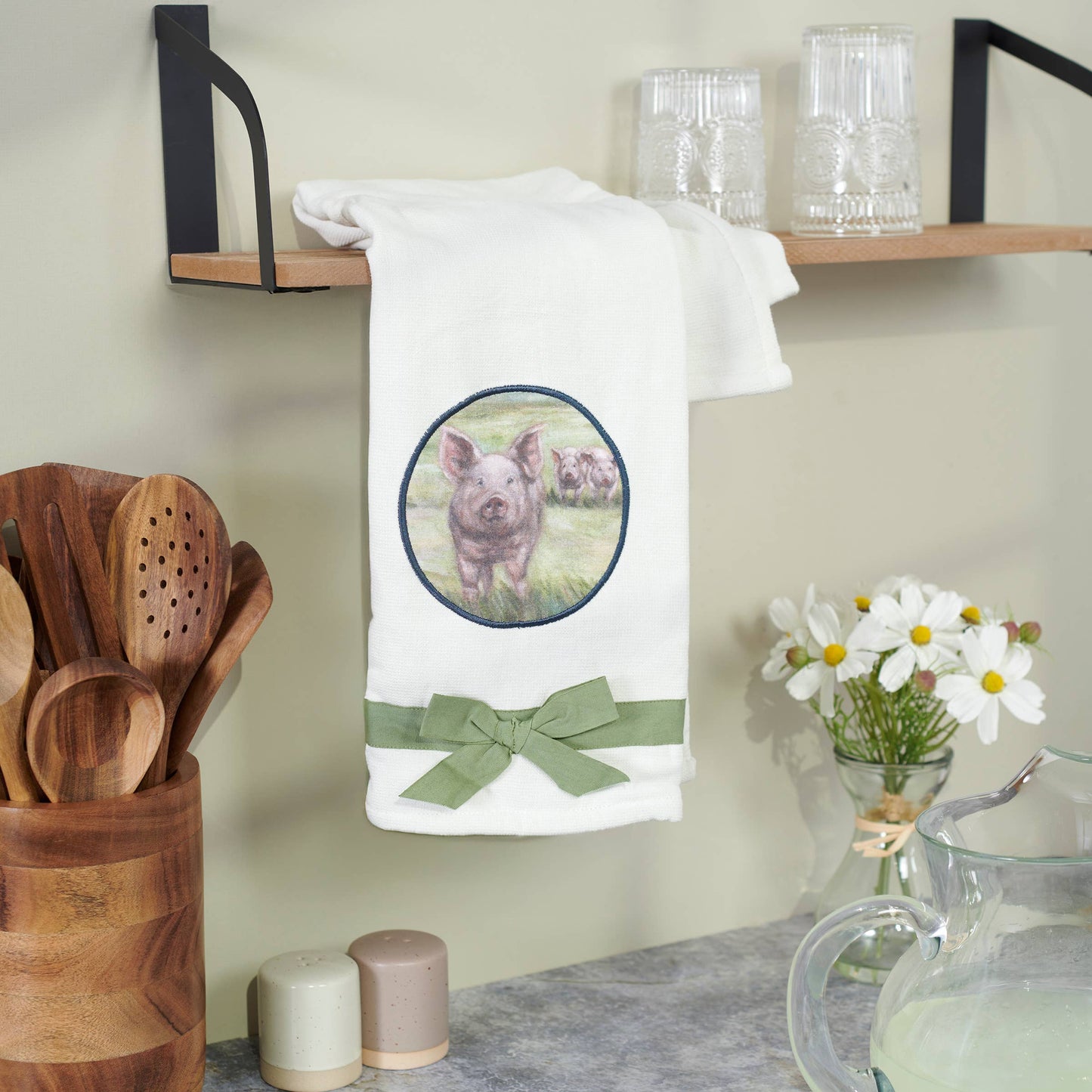 Primitives by Kathy - Pink Pigs Kitchen Towel