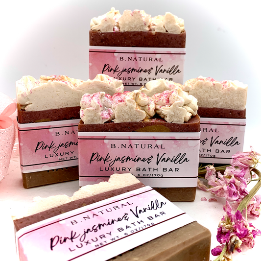 B.NATURAL STORES - Pink Jasmine & Vanilla| Designer Bath Bar