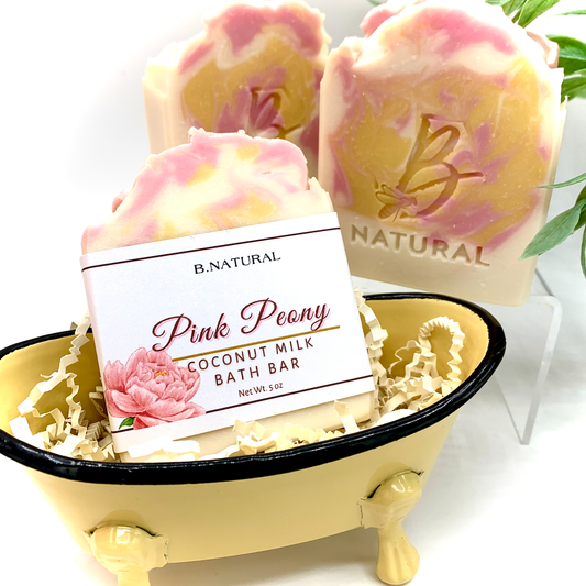 B.NATURAL STORES - Pink Peony Bath Bar
