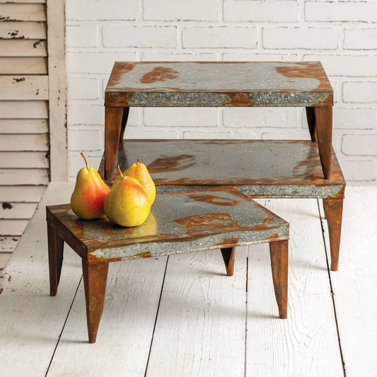 Le Menagerie - Set of Three Metal Table Risers