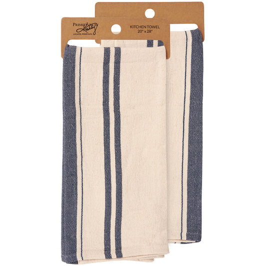 Primitives by Kathy - Cream Blue Stripe Kitchen Towel