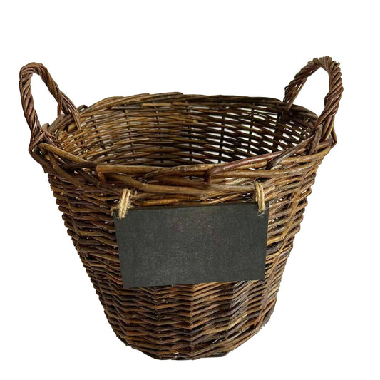 Bacon Basketware - UNPEELED WILLOW BUSHEL WITH CHALKBOARD