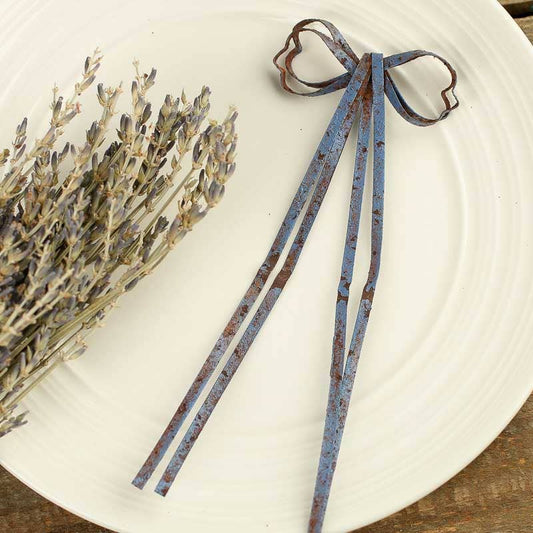 Le Menagerie -  French Periwinkle Rusty Tin Bow