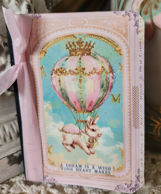 Little Heart Designs - Journal Mini Notebook Bunny Hot Air Balloon